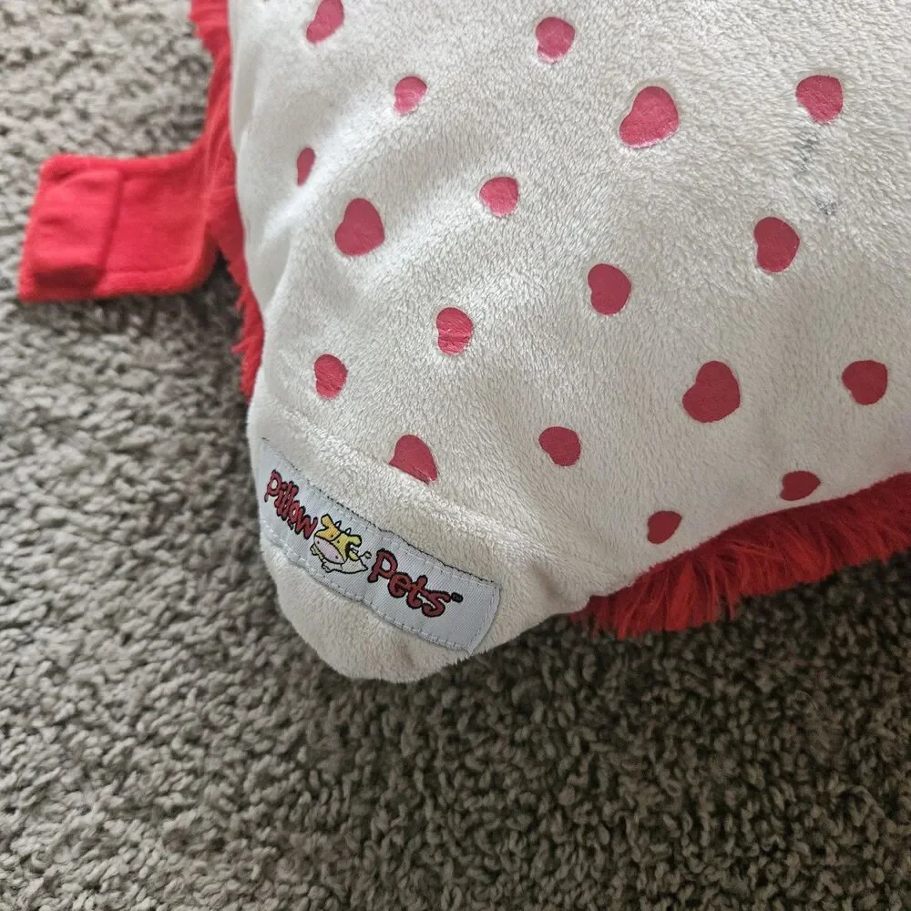 Pillow Pets Valentine Red Plush Fluffy Puppy Dog With Heart Nose Large 2010 19